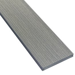 Lame de terrasse Bois composite Baléares, Gris pierre, L. 4 m x l. 165 mm x ep. 22 mm