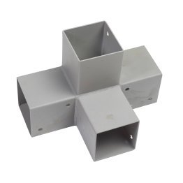 Connecteur 90 intermédiaire Acier Galvanisé thermolaqué Gris Givré, 90 x 90 x 90 mm, ep. 2 mm