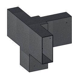 Connecteur 140 intermédiaire Acier Galvanisé thermolaqué Gris Givré, 140 x 80 x 200 mm, ep. 2 mm