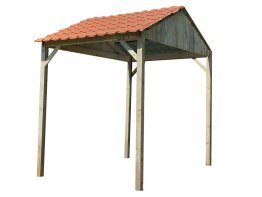 Abri de jardin Bois 5,07 m², Module de base Pin, imprégnation colorée verte, L. 1,99 m x l. 2,97 m x h. 3 m