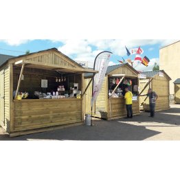 Abri de jardin Bois 5,90 m², Labaume, toiture couleur graphite, Pin imprégnation colorée verte, L. 2 m x l. 2,97 m x h. 2,95 m