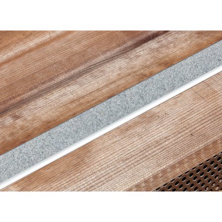 Profil plat antidérapant Aluminium et insert minéral, Gris Agathe, L. 1.15 m x l. 39 mm x ep. 4 mm