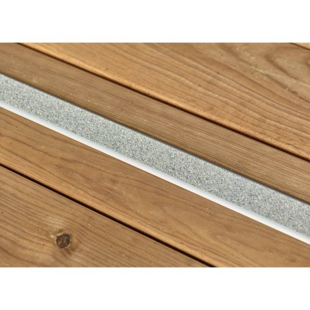 Profil plat antidérapant Aluminium et insert minéral, Gris Agathe, L. 1.15 m x l. 39 mm x ep. 4 mm