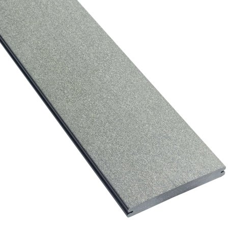 Lame de terrasse Bois composite Baltique, Gris pierre, L. 4 m x l. 165 mm x ep. 21 mm