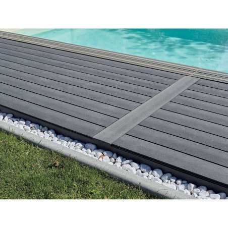 Lame de terrasse Bois composite Baltique, Gris pierre, L. 4 m x l. 165 mm x ep. 21 mm