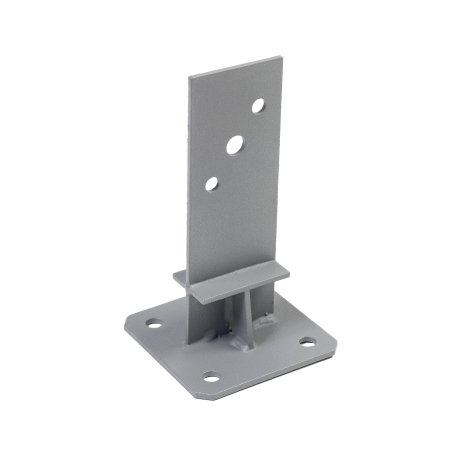 Pied de poteau à âme Acier thermolaqué Gris Givré, L. 130 mm x l. 130 mm x h. 230 mm x ep. 4 mm