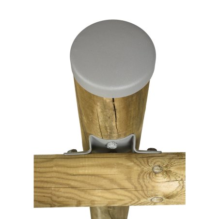 Connecteur standard bois rond pour clôture des Marais, Acier Galvanisé Gris Givré, L. 186 mm x l. 68 mm x ep. 2.5 mm