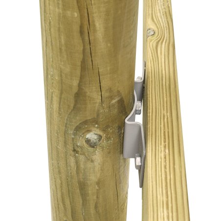 Connecteur standard bois mixtes pour clôture des Marais, Acier Galvanisé Gris Givré, L. 190 mm x l. 68 mm x ep. 2.5 mm