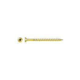 Vis à bois Acier zingué jaune, tête fraisée filetage partiel, Torx T40, Ø 8 x 160 mm (Boite de 50 vis)