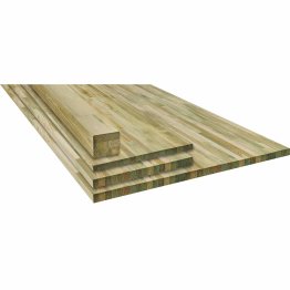 Panneau Bois Lamellé-collé Pin, Vert par imprégnation, ep. 25 mm x l. 500 mm x L. 2,50 m, Jusqu'en classe d'emploi 3.2
