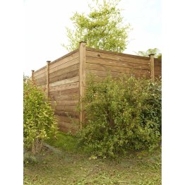 Poteau 1 rainure Bois Milano Pin, Marron par imprégnation, ep. 90 mm x l. 90 mm x L. 2,50 m