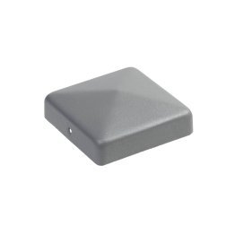 Chapeau de poteau pointe carré Acier Galvanisé Gris Givré, L. 90 mm x l. 90 mm x ep. 1 mm