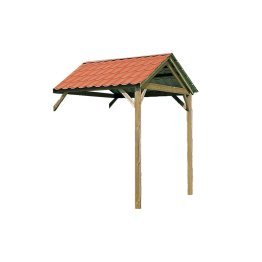 Abri de jardin Bois 5,07 m², Module d'extension Pin, Vert par imprégnation, L. 1,90 m x l. 2,97 m x h. 3 m