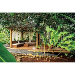 Kiosque en bois carré sans toiture Pin, Vert par imprégnation, L. 3 m x l. 3 m x h. 3,50 m