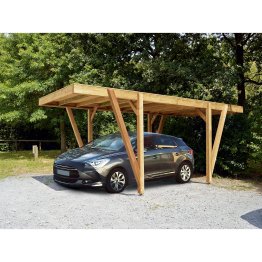 Carport Bois Grappa Pin, Marron par imprégnation, L. 3,05 m x l. 6 m x h. 2,58 mm