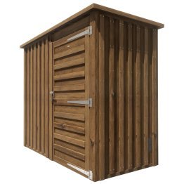 Abri de jardin Bois 2,30 m², Bergonce Pin, Marron par imprégnation, L. 2,46 m x l. 1,37 m x h. 2,06 m