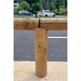 Poteau Bois Cyclo Pin, Marron par imprégnation, Diam. 140 mm x L. 1,20 m, Jusqu'en classe d'emploi 4