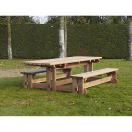Table pique nique bois PMR Forestière en Pin, Marron par imprégnation, L. 2,50 m x l. 2 m x h. 820 mm