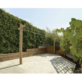 Poteaux à linge Bois Pin, Marron par imprégnation, L. 2,50 m x l. 620 mm x h. 2,50 m x Diam. 120 mm
