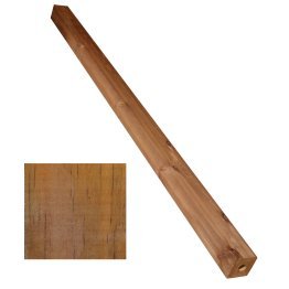 Poteau pour platine Bois Raboté Pin, Saturé Doré, ep. 90 mm x l. 90 mm x L. 2 m