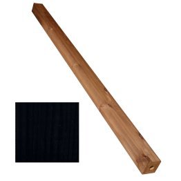 Poteau pour platine Bois Raboté Pin, Saturé Noir, ep. 90 mm x l. 90 mm x L. 2 m