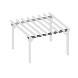Sablière Bois Lamellé-collé Albizia Douglas, Gris par imprégnation, ep. 80 mm x l. 240 mm x h. 240 mm x L. 5 m