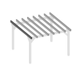 Cavalier Bois Lamellé-collé Albizia Douglas, Gris par imprégnation, ep. 80 mm x l. 160 mm x h. 160 mm x L. 4 m