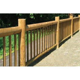 Clôture Bois Cottage Pin, Marron par imprégnation, L. 1,88 m x h. 880 mm x ep. 80 mm