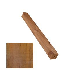 Poteau Bois Raboté Pin, Saturé Doré, ep. 90 mm x l. 90 mm x L. 1 m, Jusqu'en classe d'emploi 4