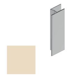Profil jonction verticale Aluminium Malo, Ivoire Clair, 20 mm x 40 mm x L. 3 m