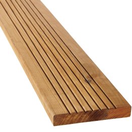 Lame de terrasse Bois Cancun Pin, Marron par imprégnation, ep. 28 mm x l. 165 mm x L. 4 m, Jusqu'en classe d'emploi 4