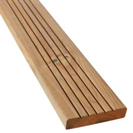 Lame de terrasse Bois Cancun Pin, Marron par imprégnation, ep. 28 mm x l. 120 mm x L. 3 m, Jusqu'en classe d'emploi 4