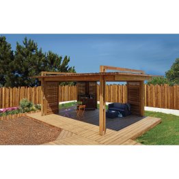 Pergola Bois Autoportée Manéa Pin, Marron par imprégnation, L. 7 m x l. 5 m x h. 2,81 m