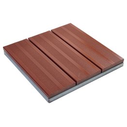 Dalle de terrasse Bois composite, Brun Exotique, L. 500 mm x l. 500 mm x ep. 52 mm