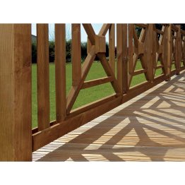 Lisse basse Bois Pin, Marron par imprégnation, ep. 68 mm x l. 68 mm x L. 2,50 m