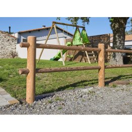 Poteau intermédiaire 2 lisses Bois Domaine Pin, Marron par imprégnation, Diam. 140 mm x L. 2 m, Jusqu'en classe d'emploi 4
