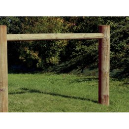 Poteau d'extrémité 1 lisse Bois Domaine Pin, Marron par imprégnation, Diam. 140 mm x L. 1,50 m, Jusqu'en classe d'emploi 4