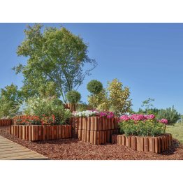 Carré Potager en Bois Métis Pin, Marron par imprégnation, L. 1,10 m x l. 1,10 m x h. 335 mm