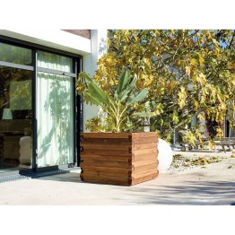 Jardinière Bois Bellagio Pin, Marron par imprégnation, L. 980 mm x l. 980 mm x h. 825 mm