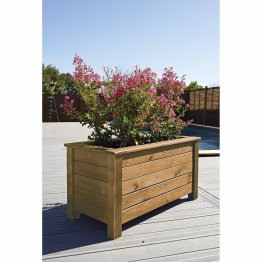Jardinière Bois rectangulaire Genêt Pin, Marron par imprégnation, L. 1,02 m x l. 520 mm x h. 540 mm