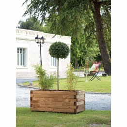 Jardinière Bois rectangulaire Enfilade Pin, Marron par imprégnation, L. 1,05 m x l. 470 mm x h. 450 mm