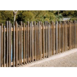 Clôture Bois Tempo Pin, Marron par imprégnation, L. 2 m x h. 1,45 m x ep. 72 mm