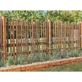 Clôture Bois Copenhague Pin, Marron par imprégnation, L. 2,00 m x h. 1,45 m x ep. 50 mm
