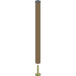 Kit poteau Bois Pin, Marron par imprégnation, Diam. 90 mm x L. 1,20 m, Jusqu'en classe d'emploi 4