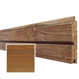 Lame de bardage Bois Mélodik rainure centrée Douglas, Saturé Topaze, ep. 22 mm x l. 135 mm x L. 4 m, Jusqu'en classe d'emploi 3.1