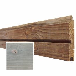 Lame de bardage Bois Mélodik rainure centrée Douglas, Saturé Gris Nacré, ep. 22 mm x l. 135 mm x L. 4 m, Jusqu'en classe d'emploi 3.1