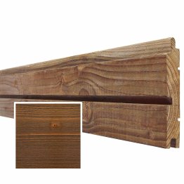 Lame de bardage Bois Mélodik rainure centrée Douglas, Saturé Tonka, ep. 22 mm x l. 135 mm x L. 4 m, Jusqu'en classe d'emploi 3.1