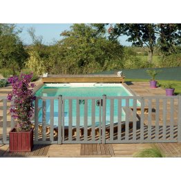 Clôture Bois Donégal Pin, Saturé Gris vieux bois, L. 1,80 m x h. 1,17 m x ep. 46 mm