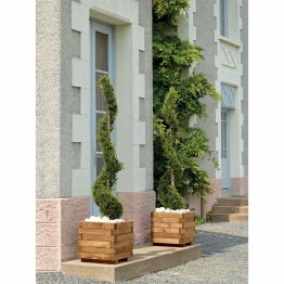 Jardinière Bois carré Enfilade Pin, Marron par imprégnation, L. 470 mm x l. 470 mm x h. 450 mm