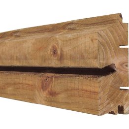 Lame de bardage Bois Vibrato Douglas, Marron par imprégnation, ep. 44 mm x l. 115 mm x L. 4 m, Jusqu'en classe d'emploi 3.2